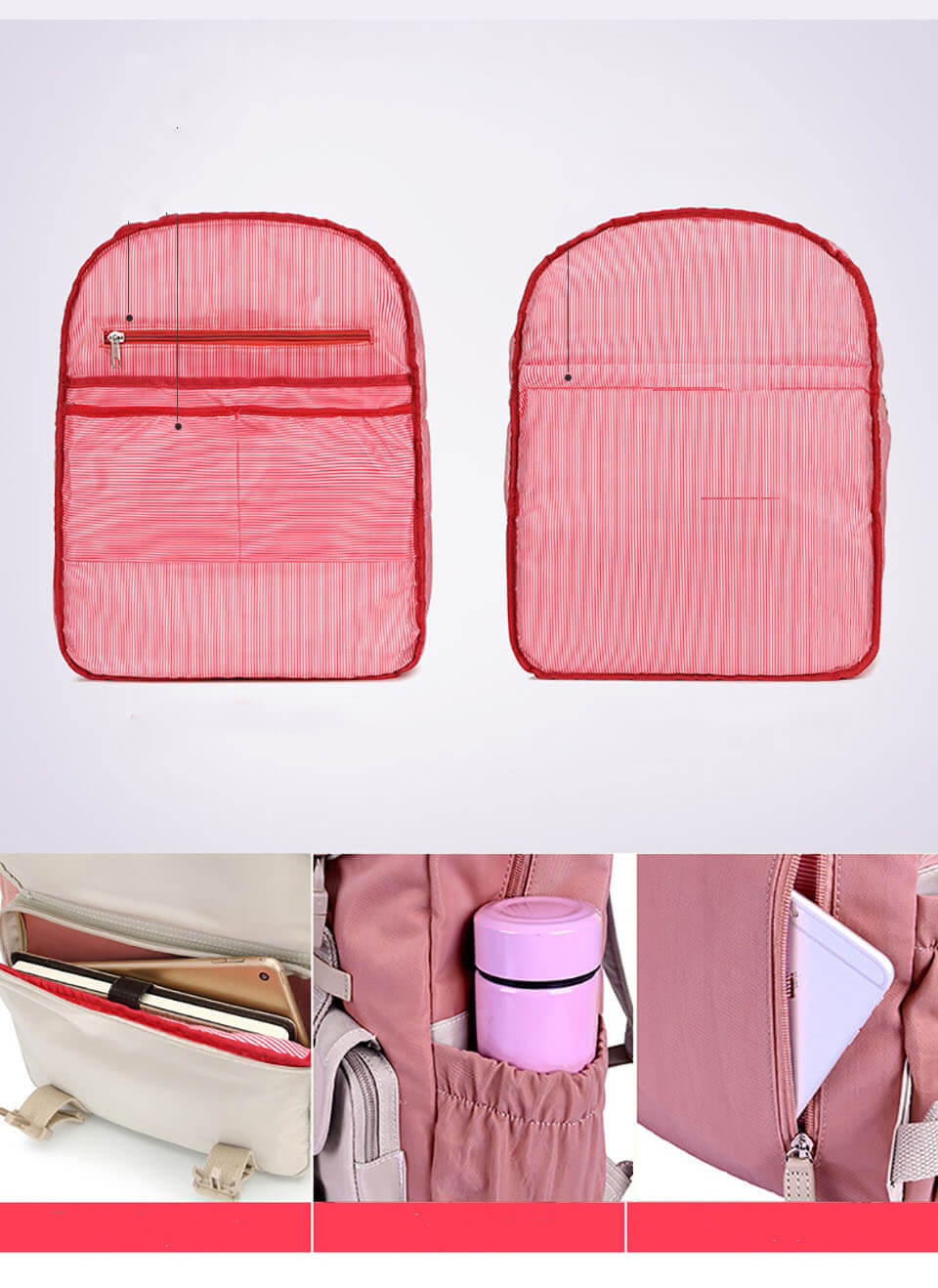 Zaino da viaggio leggero unisex – resistente all'acqua, con scomparti multipli