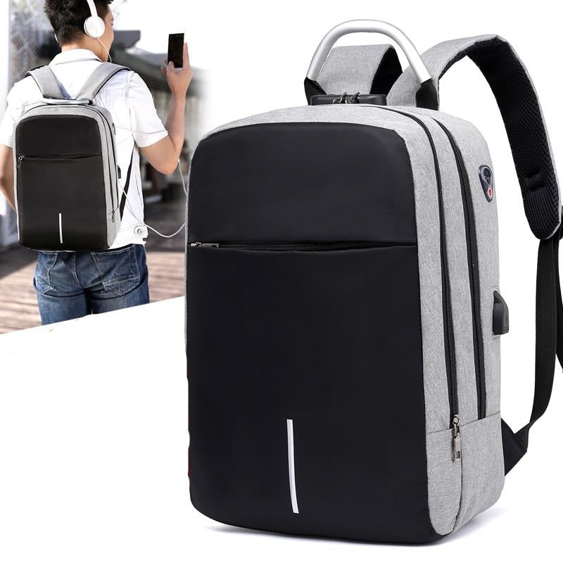 Zaino porta PC antifurto unisex con ricarica USB e cerniere nascoste
