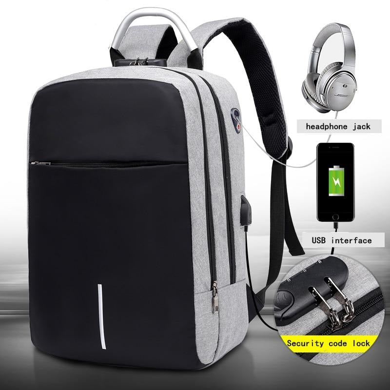 Zaino porta PC antifurto unisex con ricarica USB e cerniere nascoste