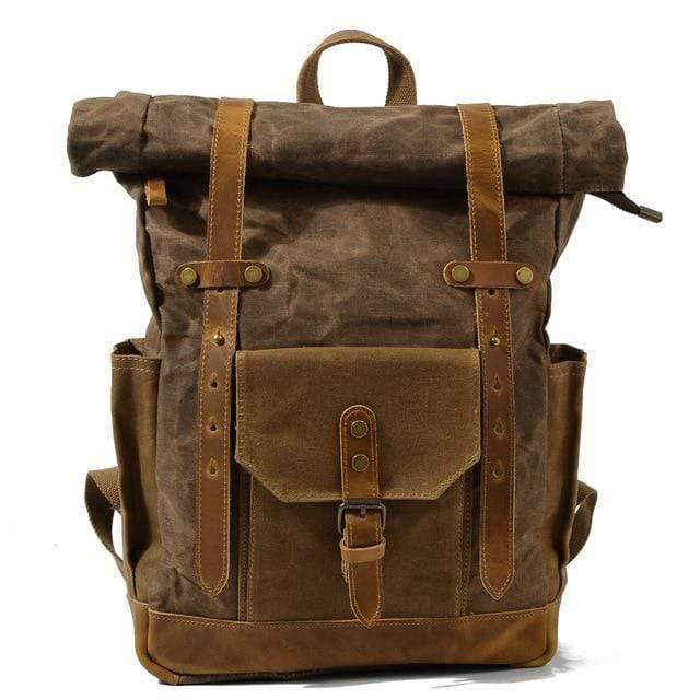 Zaino Robusto Vintage in Tela e Pelle