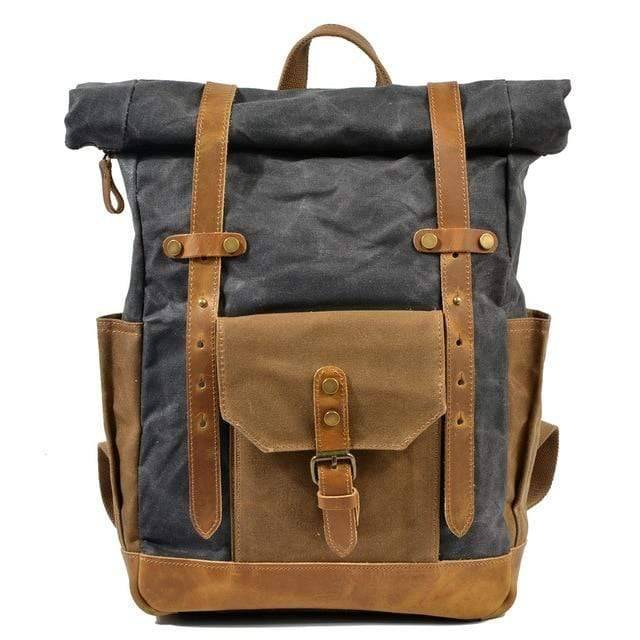 Zaino Robusto Vintage in Tela e Pelle