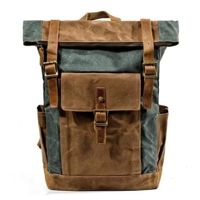 Zaino Robusto Vintage in Tela e Pelle