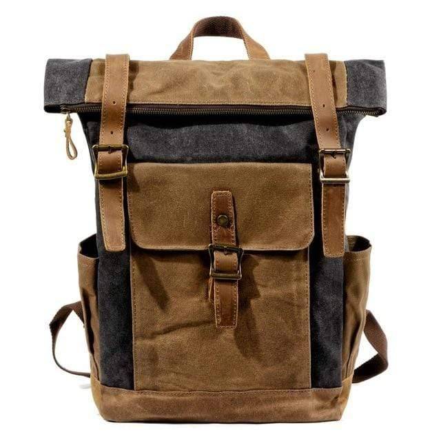 Zaino Robusto Vintage in Tela e Pelle