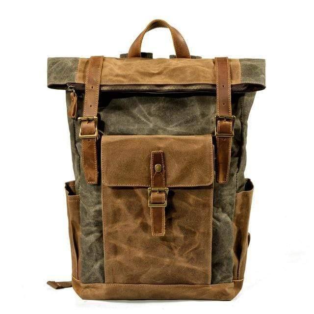 Zaino Robusto Vintage in Tela e Pelle