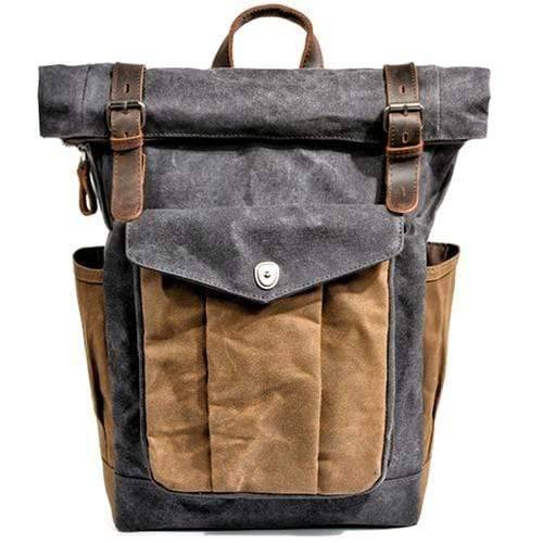 Zaino Robusto Vintage in Tela e Pelle