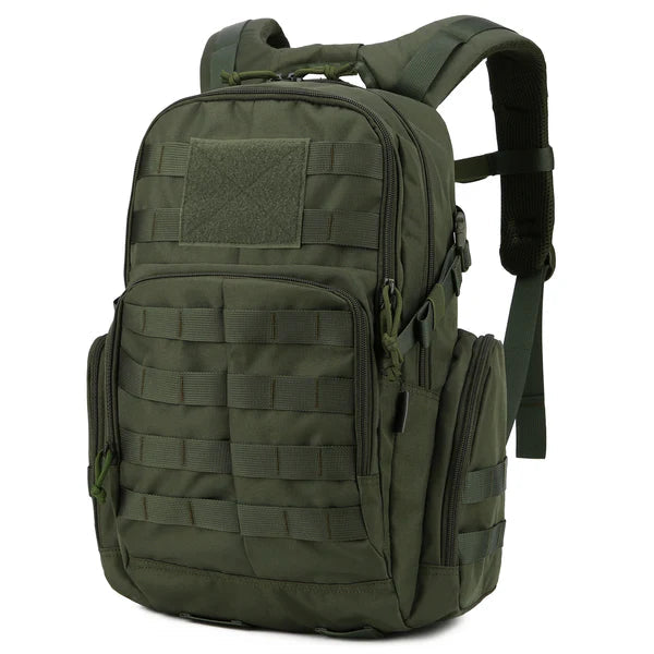 Zaino tattico 25 l - Impermeabile 600D - Sistema MOLLE e scomparto per sacca idrica - Verde, nero e kaki