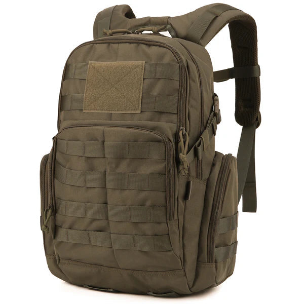 Zaino tattico 25 l - Impermeabile 600D - Sistema MOLLE e scomparto per sacca idrica - Verde, nero e kaki