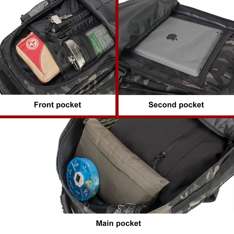 Zaino tattico espandibile da 60 litri per viaggi all'aperto